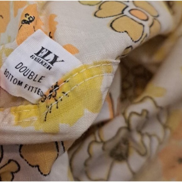 Ely & Walker Full Flat Sheet & Pillowcases Muslin Yellow Gold Floral Daisy - Picture 8 of 8